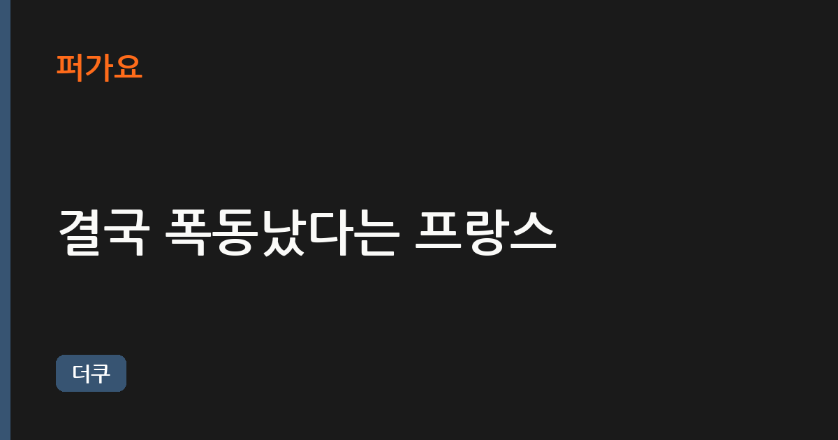 결국 폭동났다는 프랑스 삽화